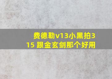 费德勒v13小黑拍315 跟金玄剑那个好用